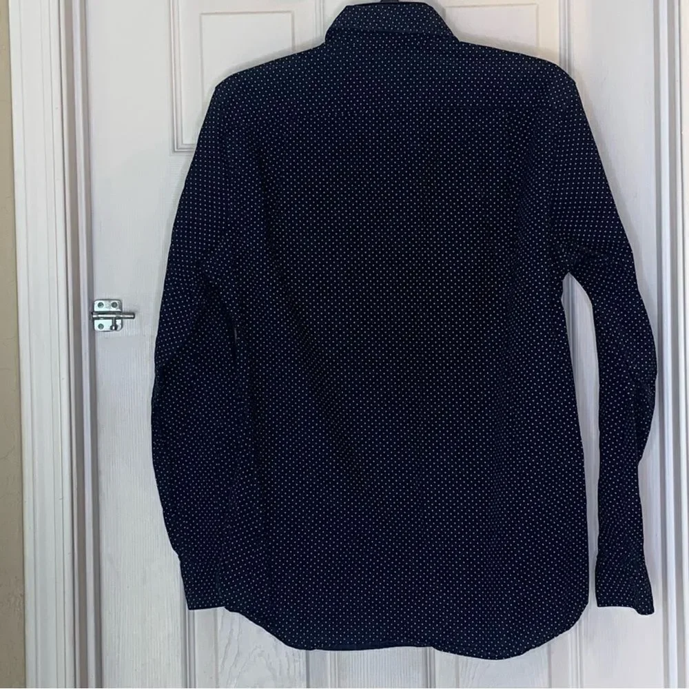 J Crew Navy Polka Dot Button Down Shirt Size Small